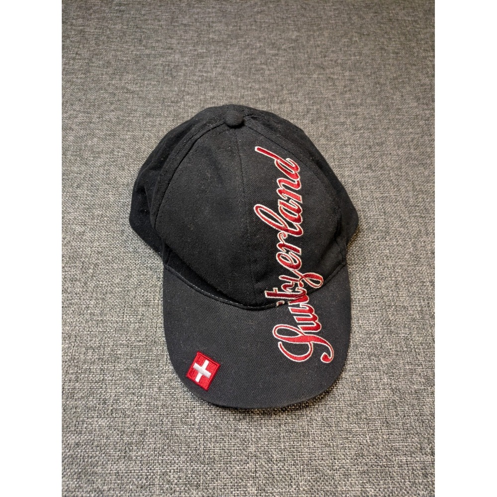 Alberto Mobaco Switzerland Logo Baseball Cap Hat Black Adjustable Embroidered